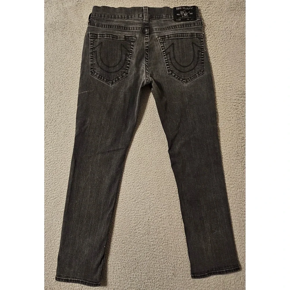 True Religion Geno Relaxed Slim Jeans Mens Size 34 x 30 Black Denim Pants